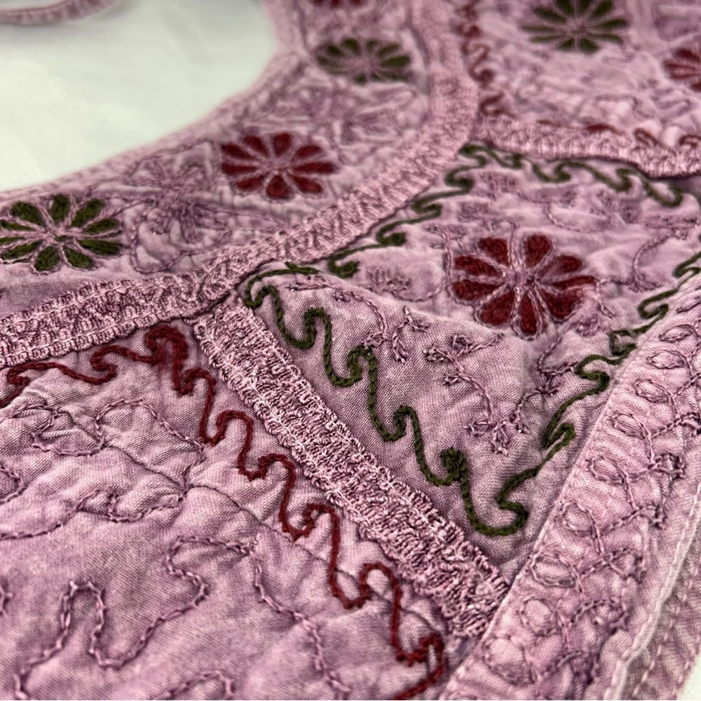 Embroidered Halter Crop Top Size OS - Picture 2 of 4